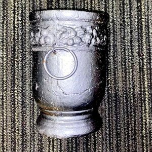 Vintage silver painted pottery